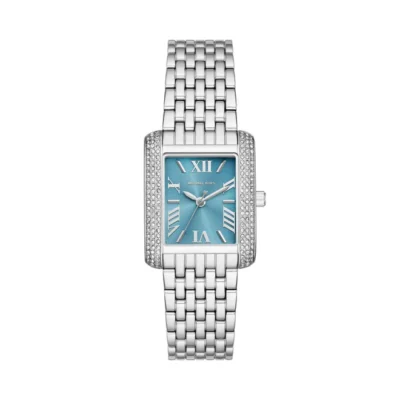 годинник Michael Kors MK4829 сріблястий блакитний циферблат кристали Swarovski 27 мм