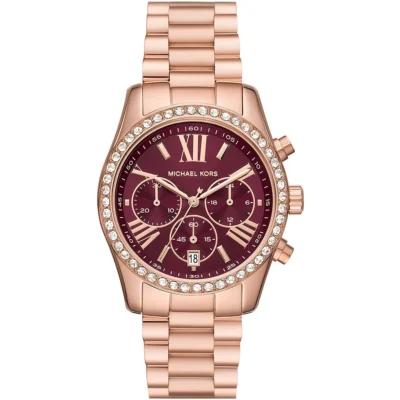 годинник Michael Kors Lexington MK7275 бордовий циферблат рожеве золото 38 мм