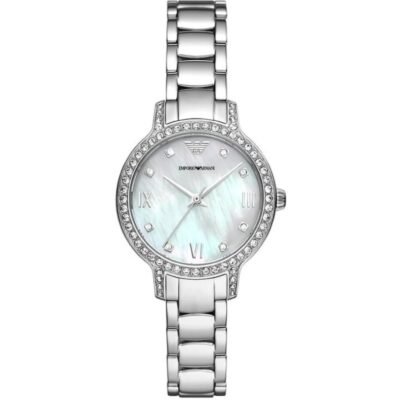 годинник Emporio Armani Cleo AR11484 сріблястий перламутровий циферблат з кристалами
