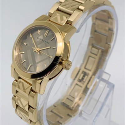 годинник Burberry BU9234 золотистий циферблат фірмовий візерунок 26 мм