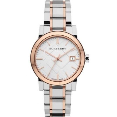 годинник Burberry BU9105 білий циферблат двоколірний браслет 34 мм