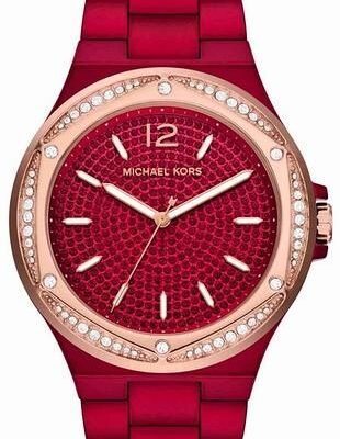 годинник Michael Kors MK7455 Lennox червоний циферблат pavé кристали 43 мм