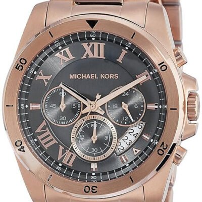 годинник Michael Kors MK8563 rose gold сірий циферблат хронограф 44 мм
