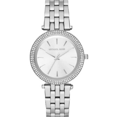 годинник Michael Kors MK3429 сріблястий з кристалами на безелі 33 мм