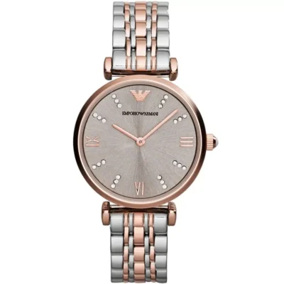 годинник Emporio Armani AR1840 silver rose gold бежевий циферблат 32 мм