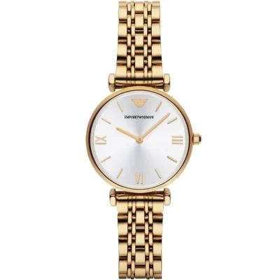 годинник Emporio Armani AR1877 золотистий сріблястий циферблат 32 мм