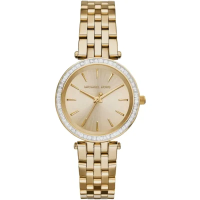 годинник Michael Kors MK3365 золотистий з кристалами на безелі 33 мм