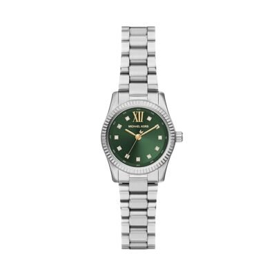 годинник Michael Kors MK7580 сріблястий із зеленим циферблатом 26 мм