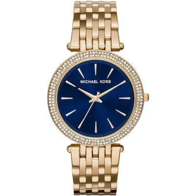 годинник Michael Kors MK3406 золотистий із синім циферблатом 39 мм