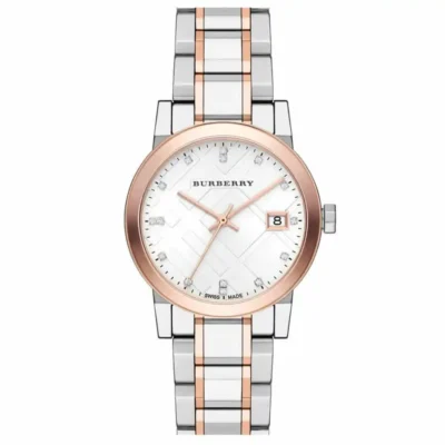 годинник Burberry BU9127 сріблясто-золотистий із сапфіровим склом 38 мм