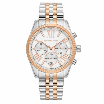 жіночий годинник Michael Kors Lexington MK4985 срібло та рожеве золото 38 мм