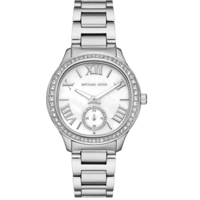 жіночий годинник Michael Kors Sage MK4807 сріблястий 38 мм з перламутровим циферблатом