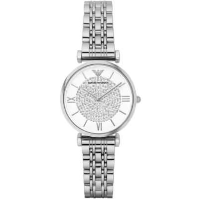 жіночий годинник Emporio Armani Gianni T-Bar AR1925 сріблястий 32 мм